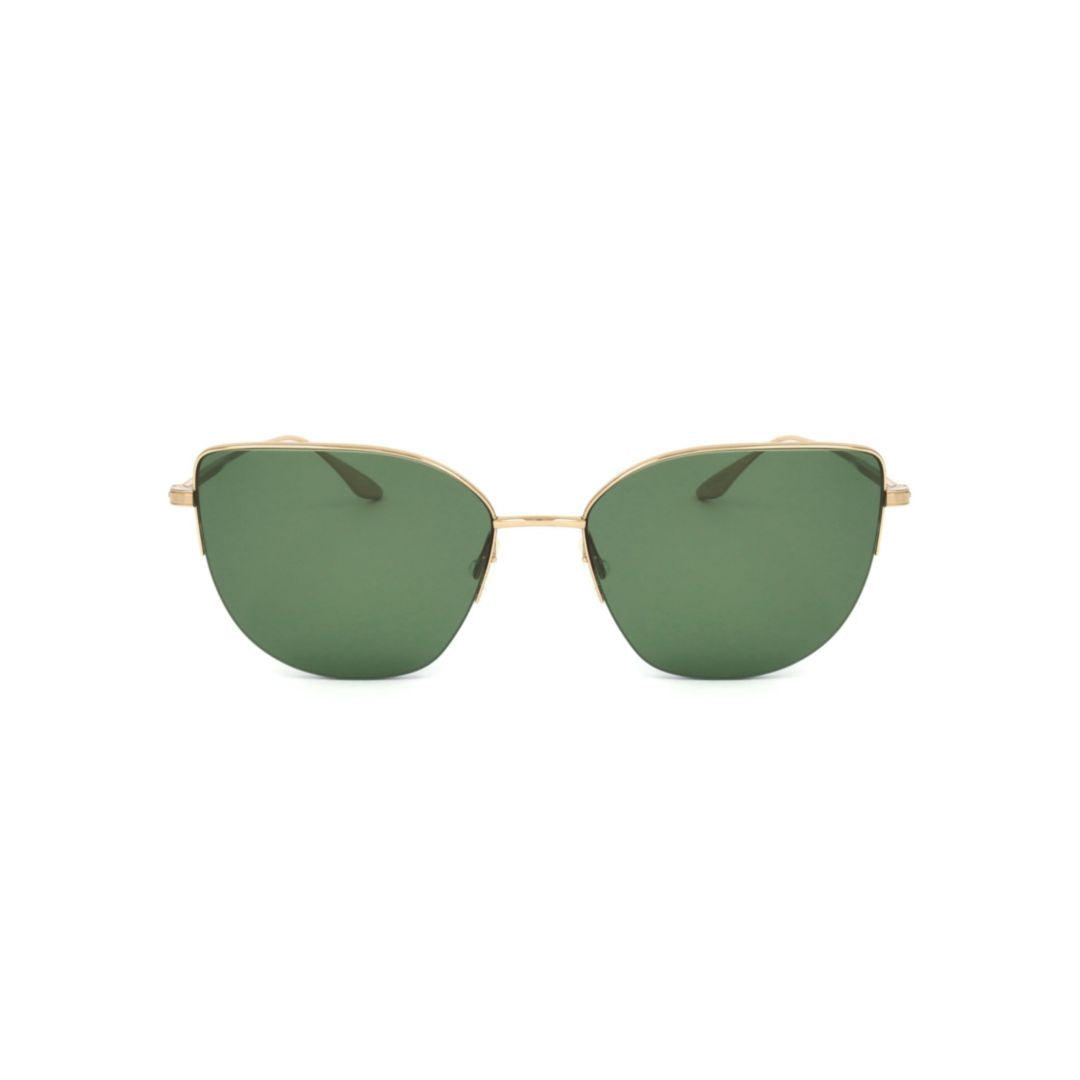 Bp0004 550sz Minimalist Gold Metal Frame Sunglasses with Green Lenses