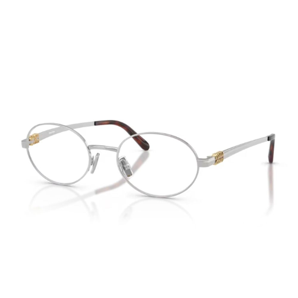 Slim Oval Silver-tone Frame with Acetate Tips