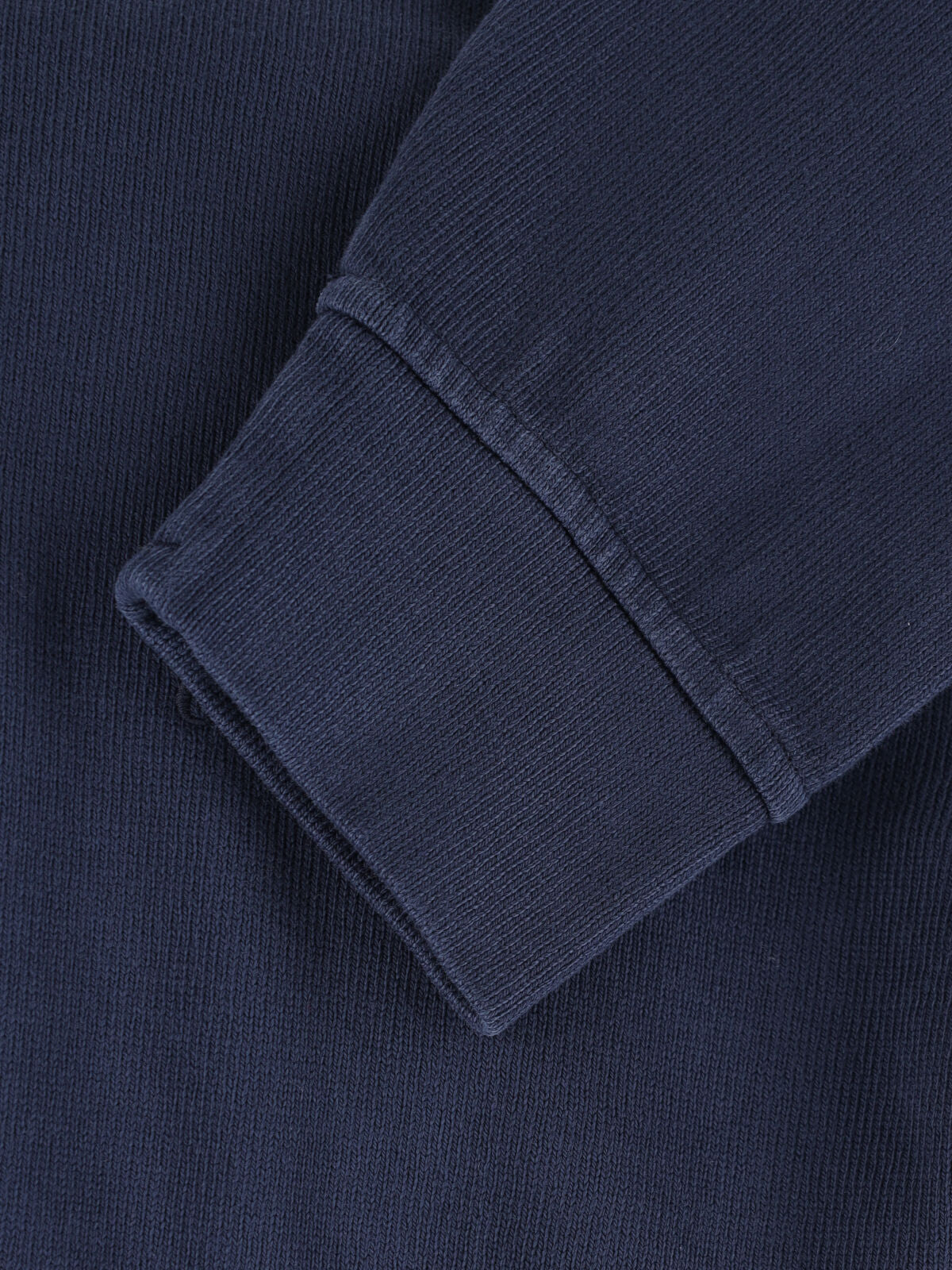 Blue High-Collar Half-Zip Cotton Sweatshirt