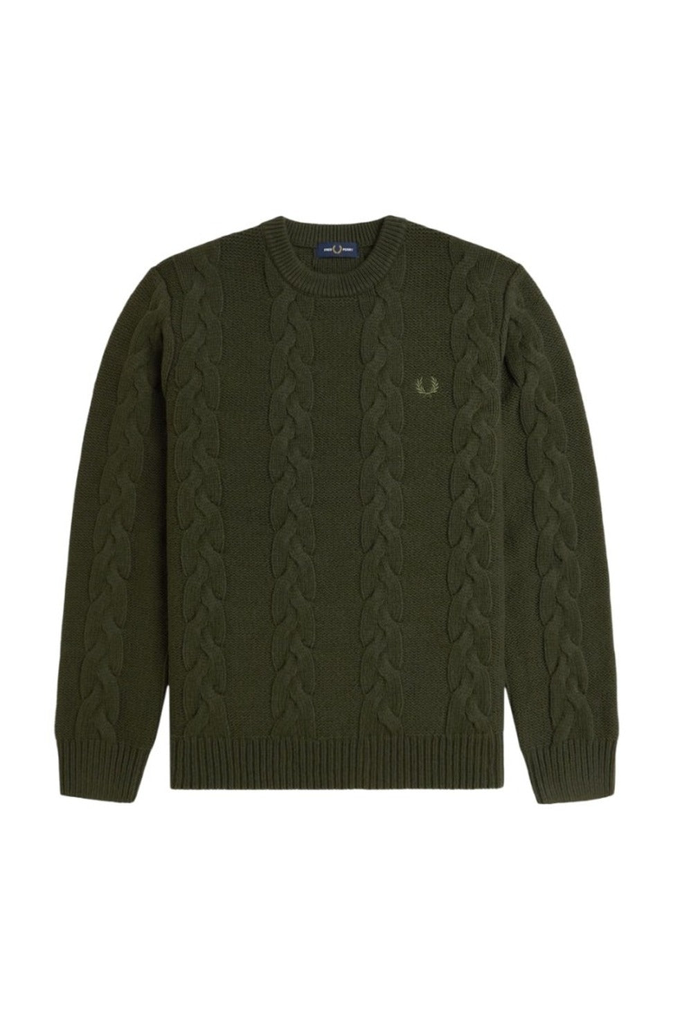Zielony sweter w warkocze