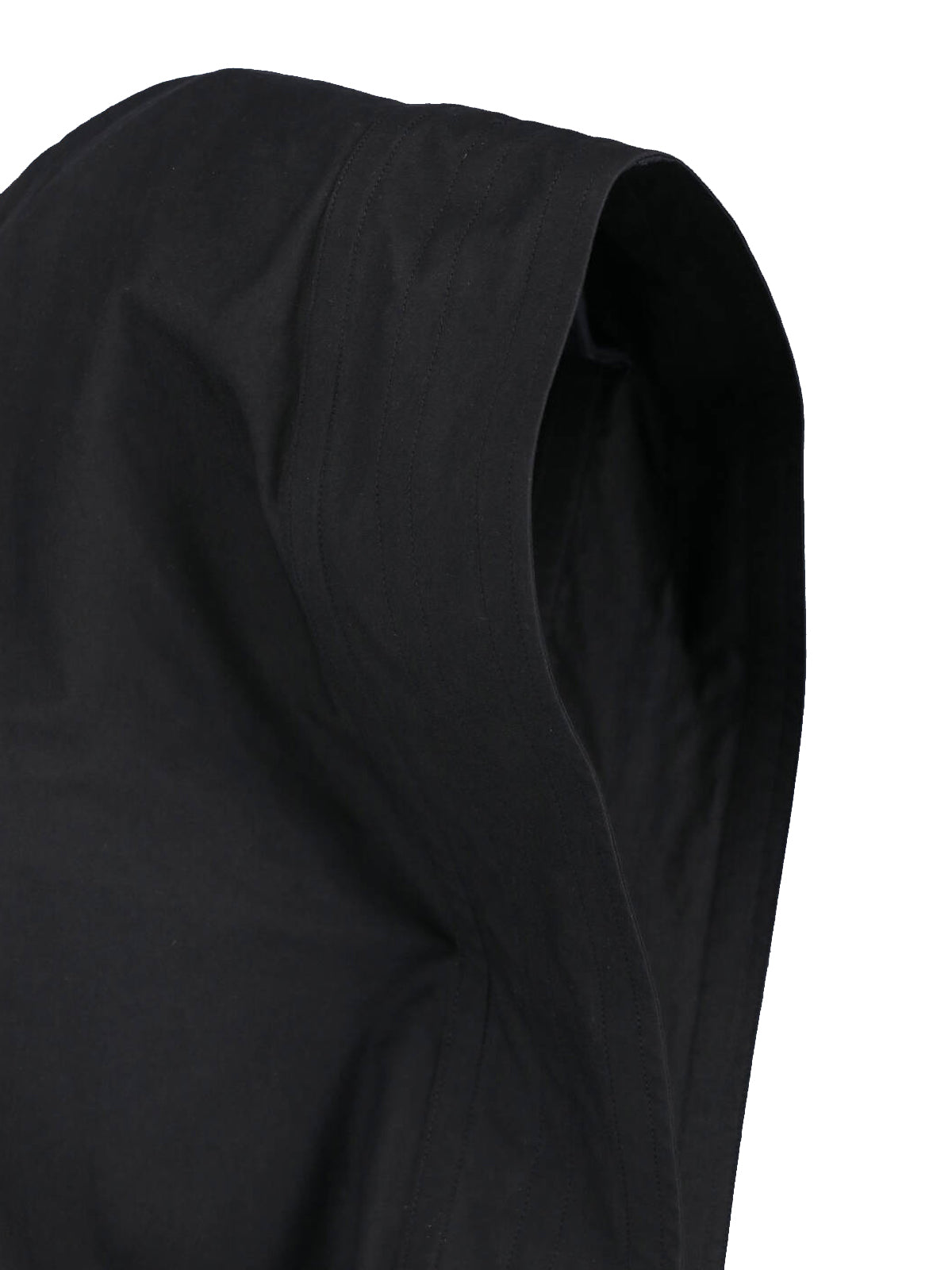 Black Asymmetrical One-Shoulder Cotton Dress