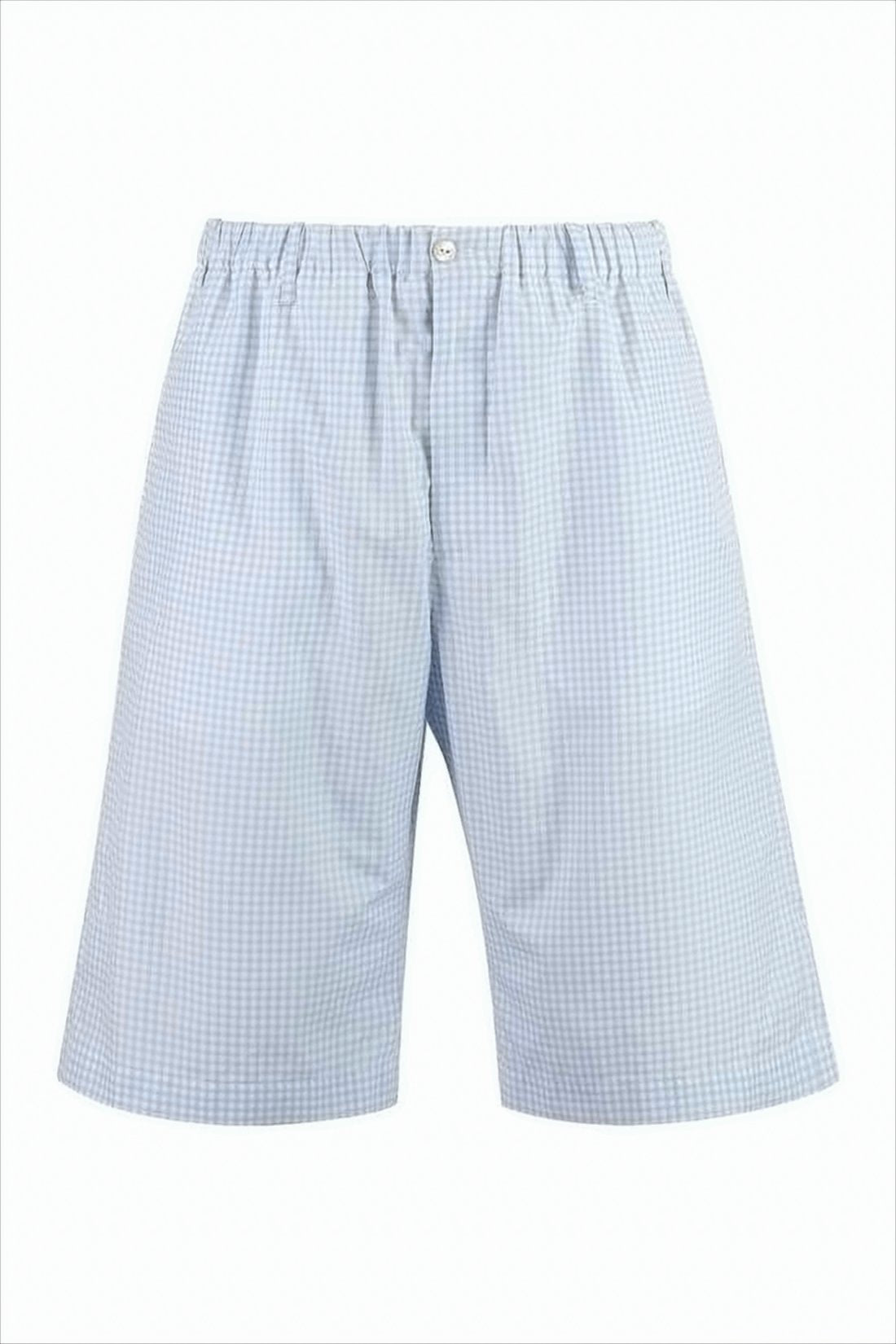 Light Blue Gingham Check Shorts