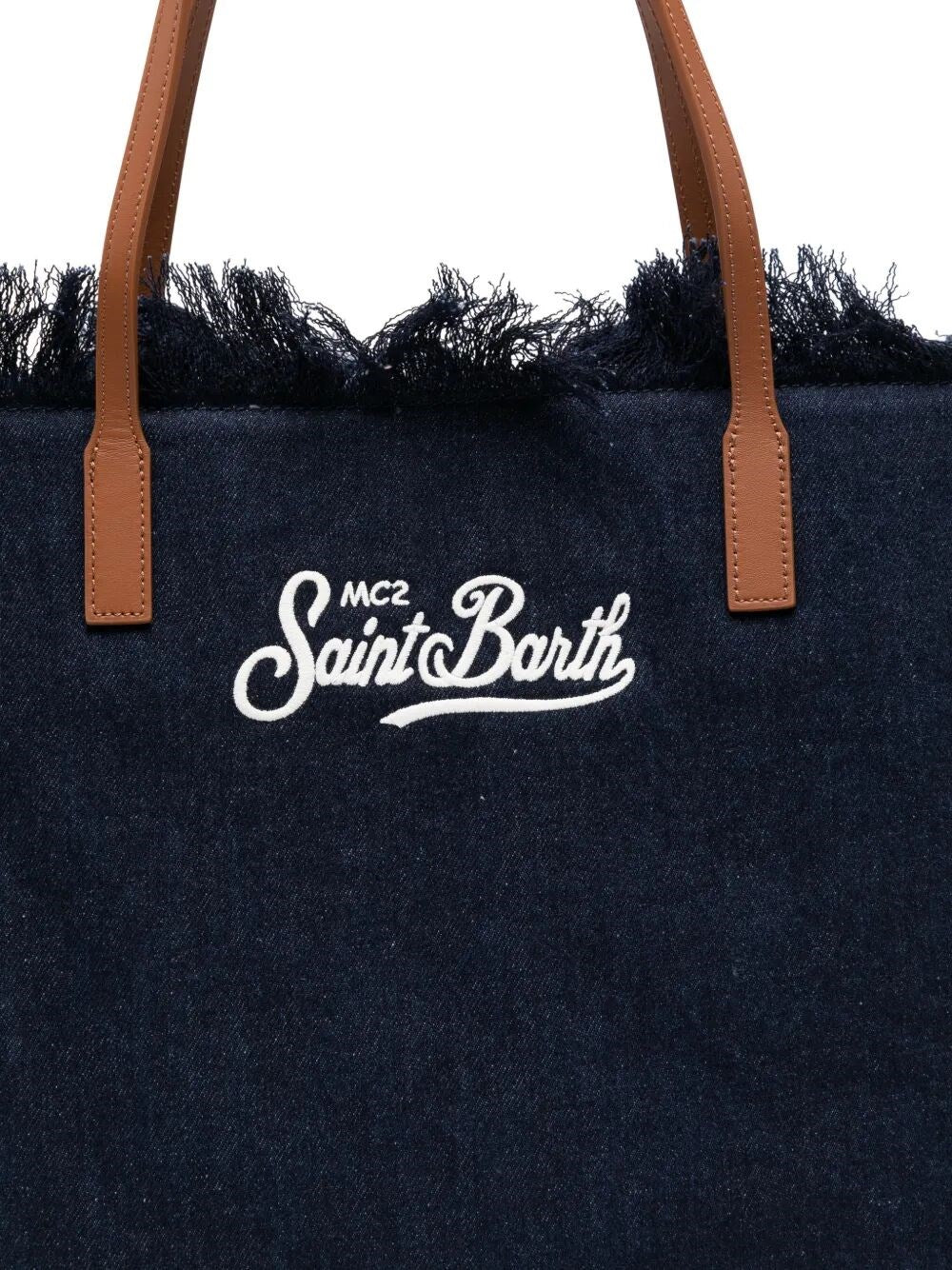 Large Tote Bag with Frayed Edges