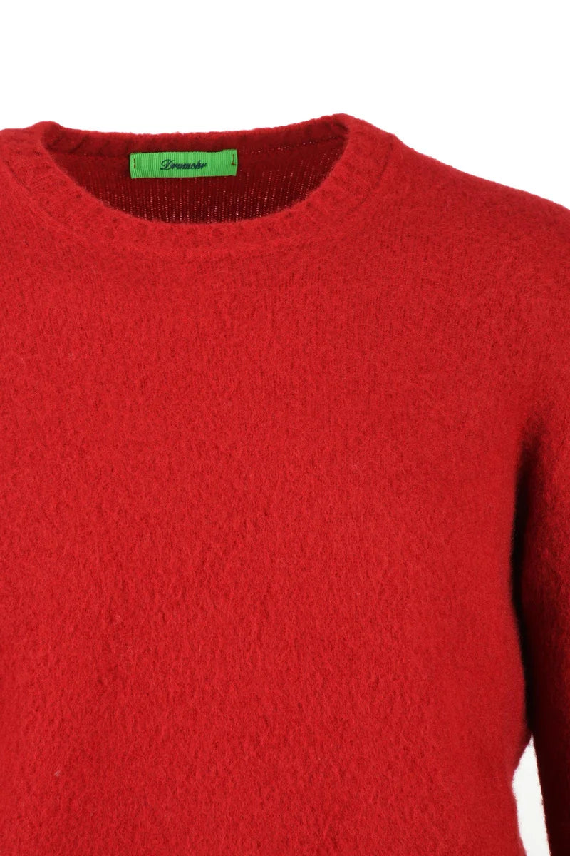 Wool Crew Neck Pullover - Red