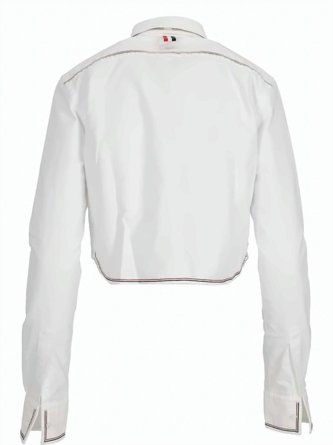Cropped Long-Sleeve Shirt with Classic Collar