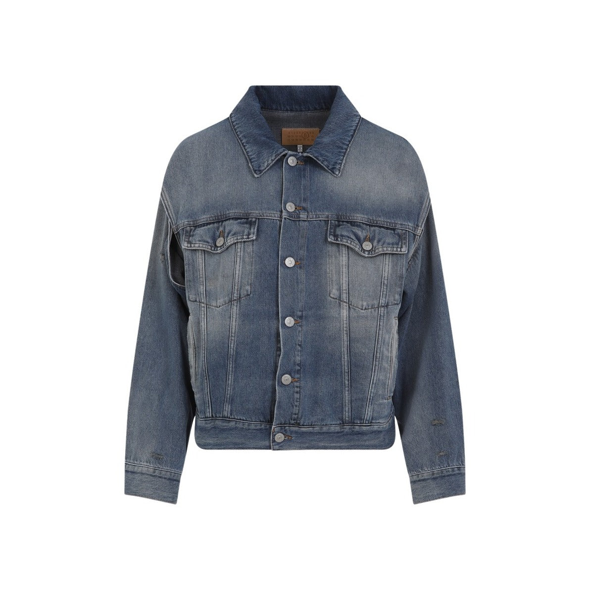 Vibrant Blue Oversized Denim Jacket With Classic Design