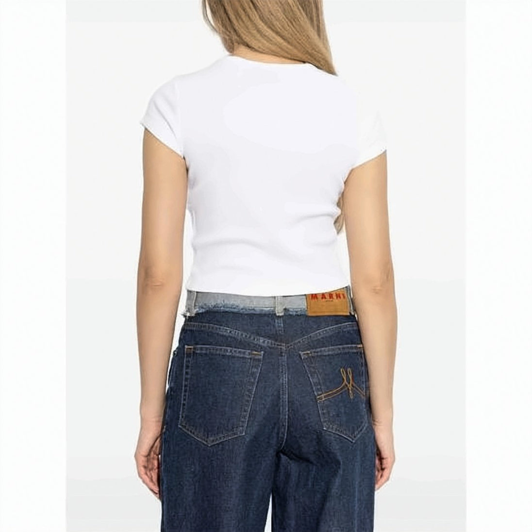 Fitted Crop Top with Classic Round Neckline