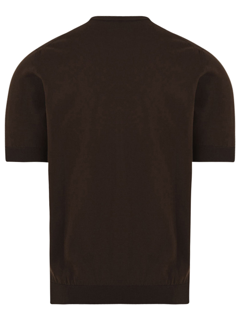 Short-Sleeved Knit Top with Classic Crew Neckline