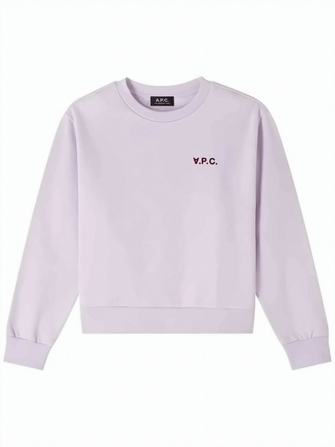 Relaxed Fit Purple Cotton Long-Sleeve Crewneck Shirt