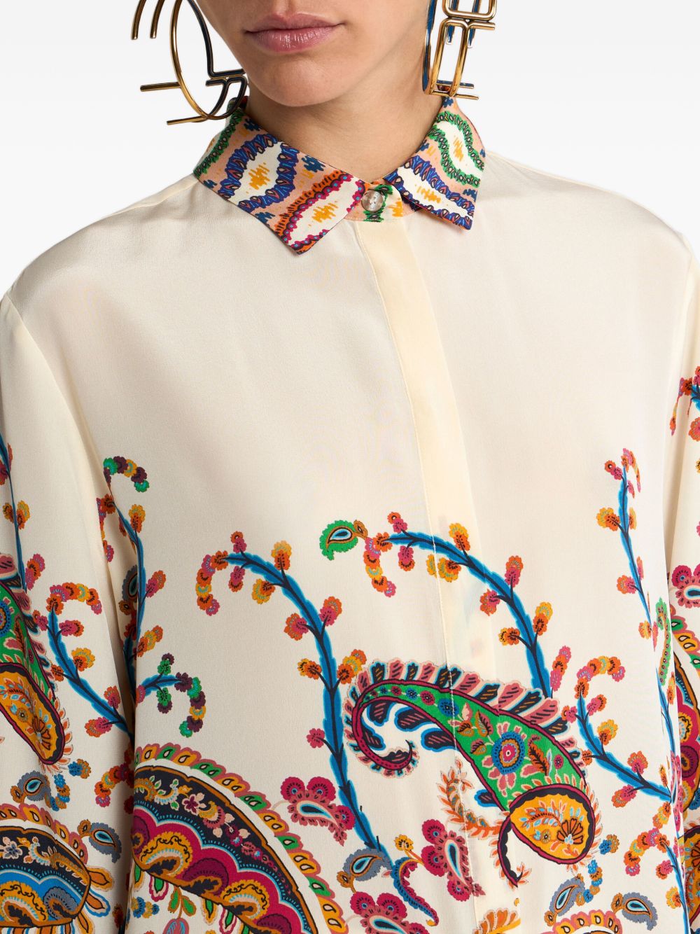 Paisley Silk Shirt with Classic Collar
