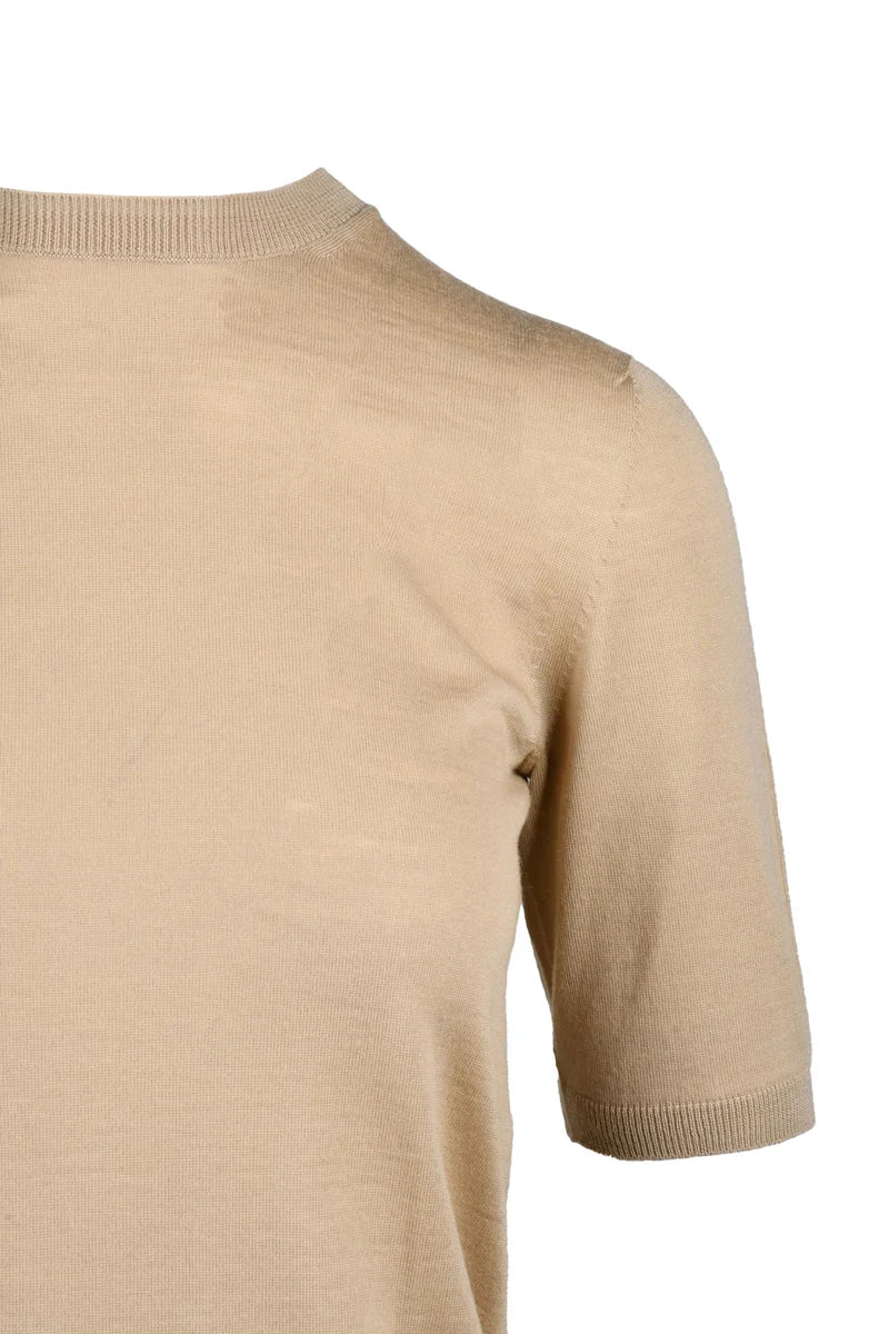 Virgin Wool T-shirt Knit - Brown