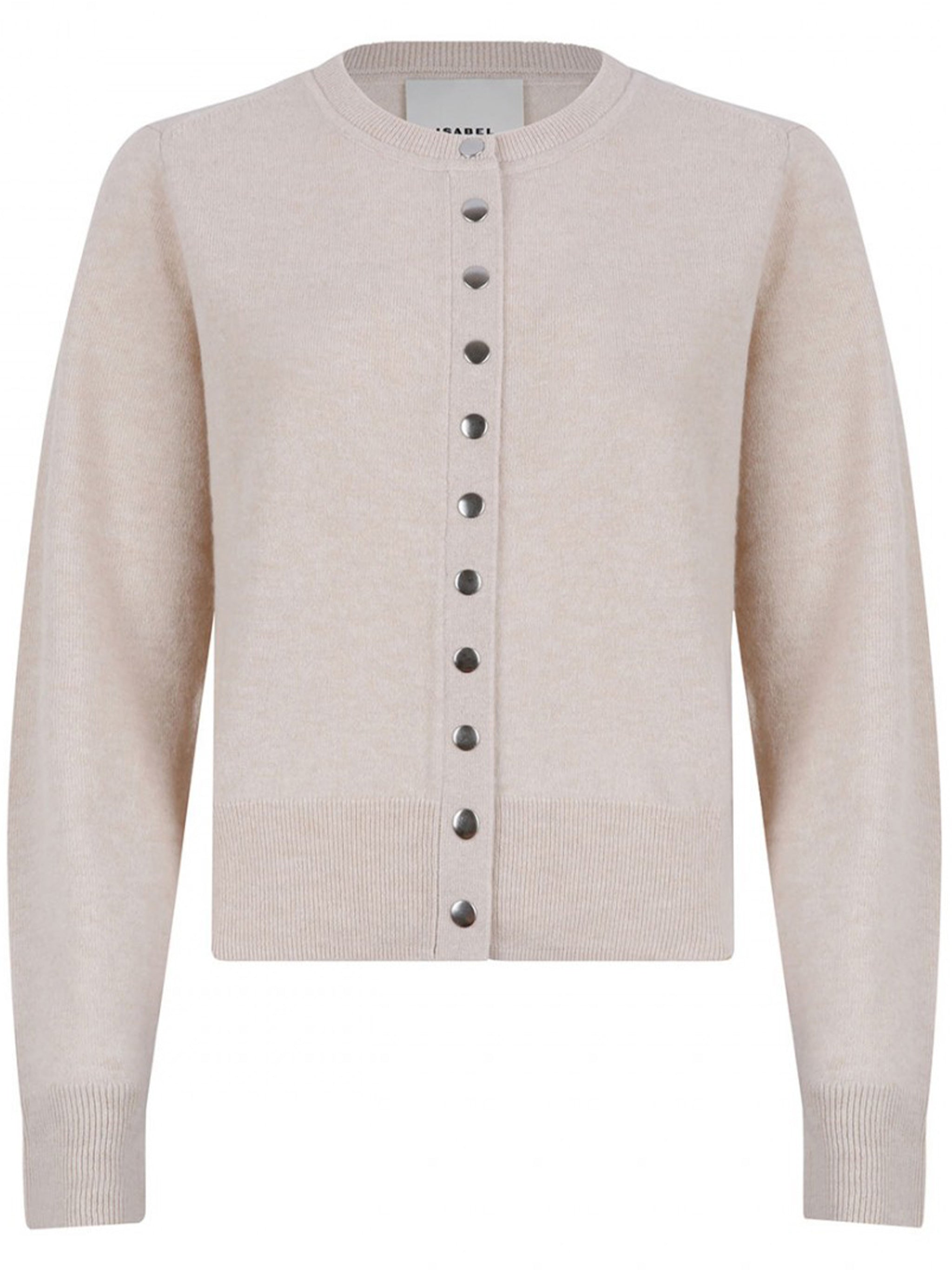Cropped Cardigan with Button-Down Front and Ribbed Detailing