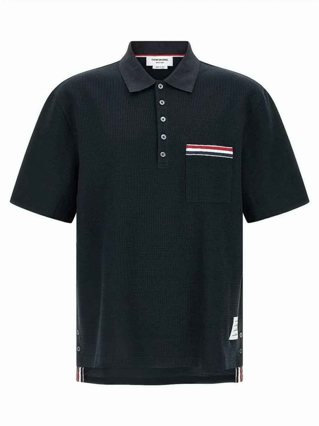 Short-Sleeve Textured Knit Polo Shirt