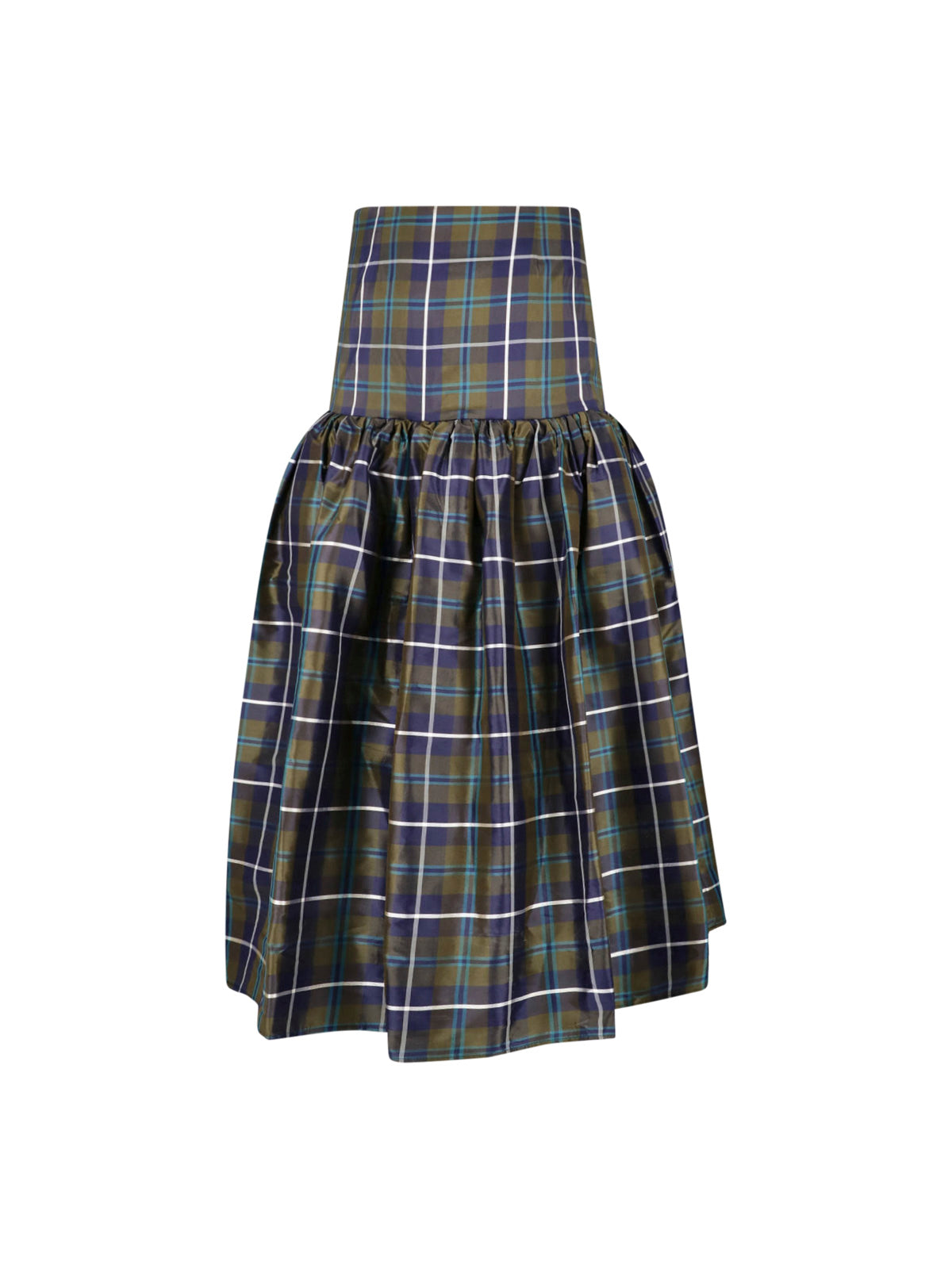High-Waisted Plaid Skirt with Voluminous Silhouette
