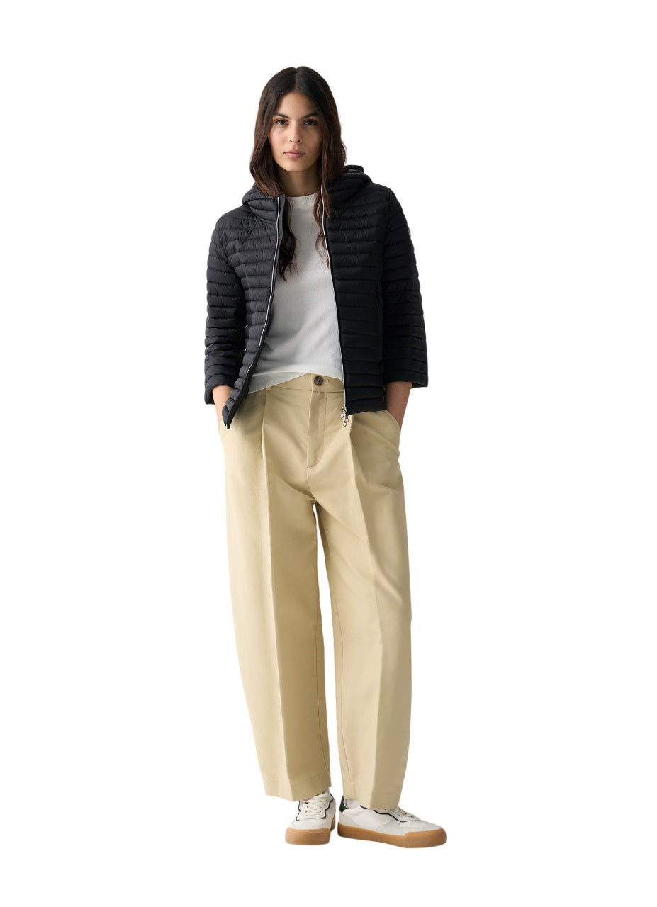 Trapeze Fit Jacket With Fixed Hood