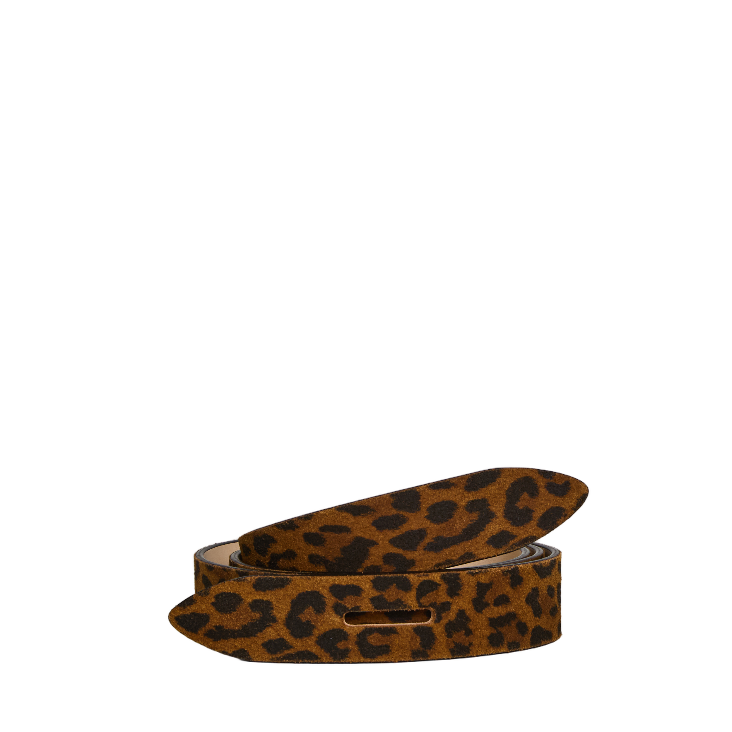 Lecce Leopard Leather Self-Tie Belt
