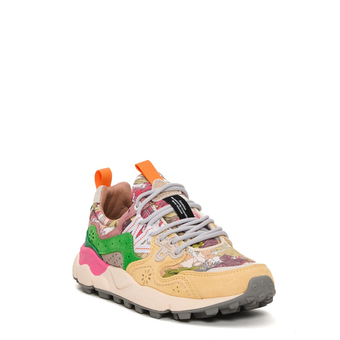 Vibrant Floral Design Sneakers With Trekking Laces And Lightweight Sole