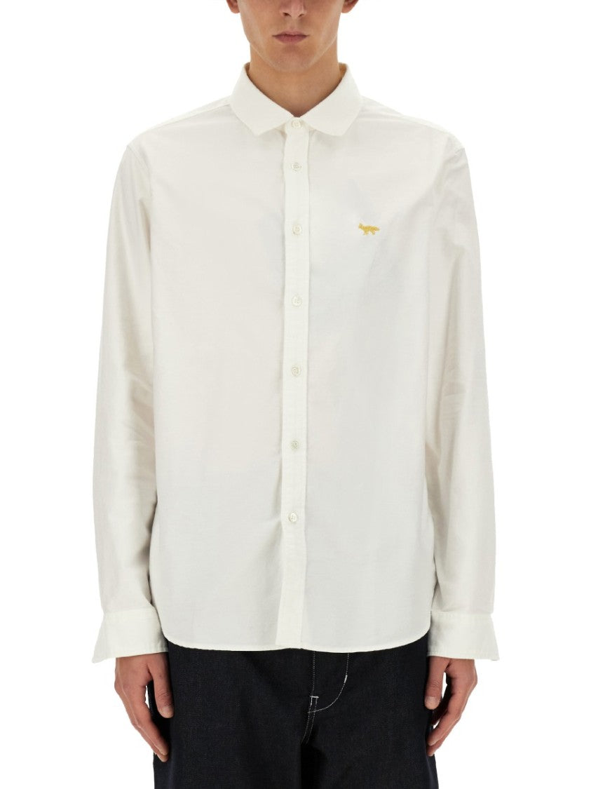 Classic Button-Up Shirt With Embroidered Detail