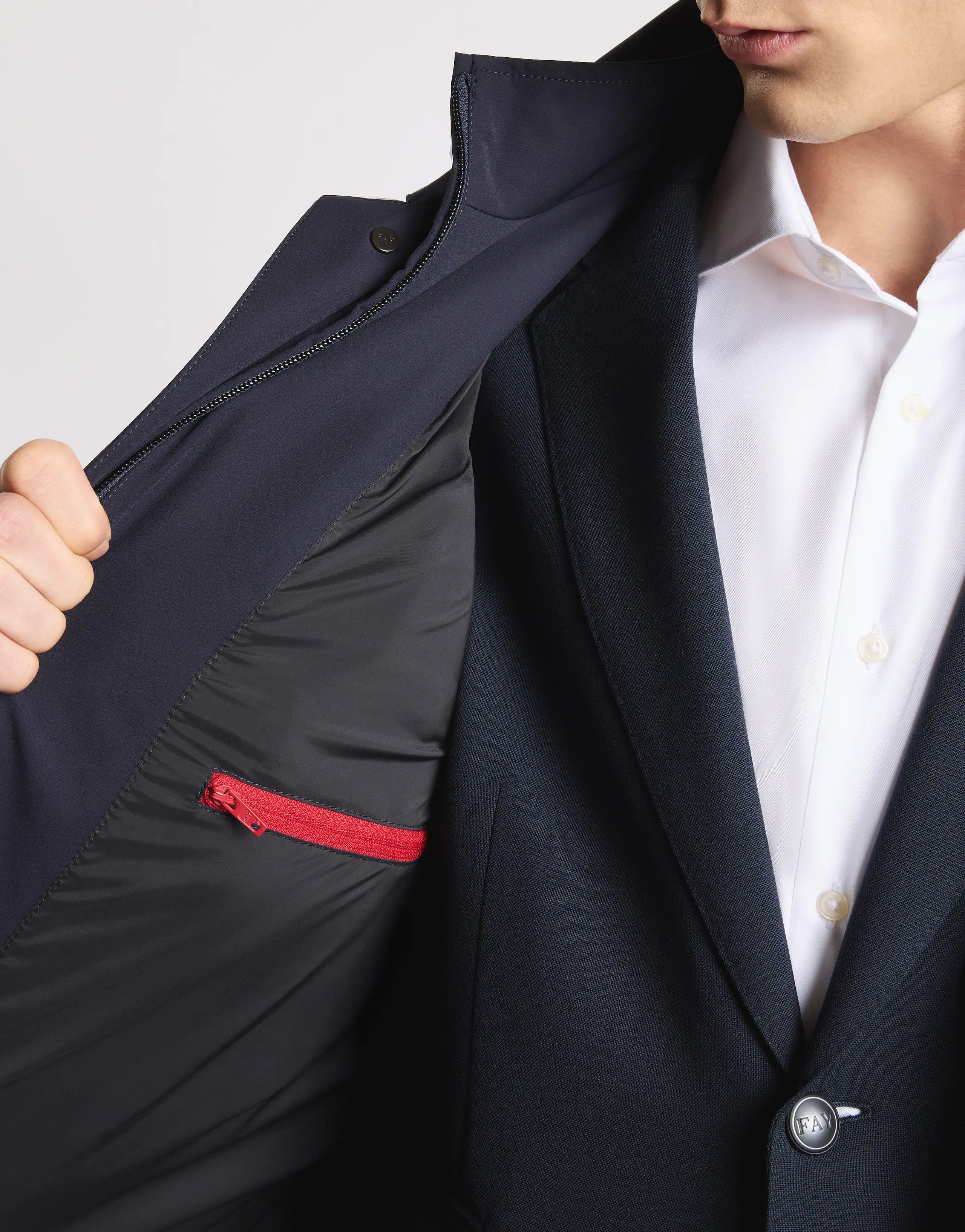 Navy Blue Versatile Jacket with Minimalist Design