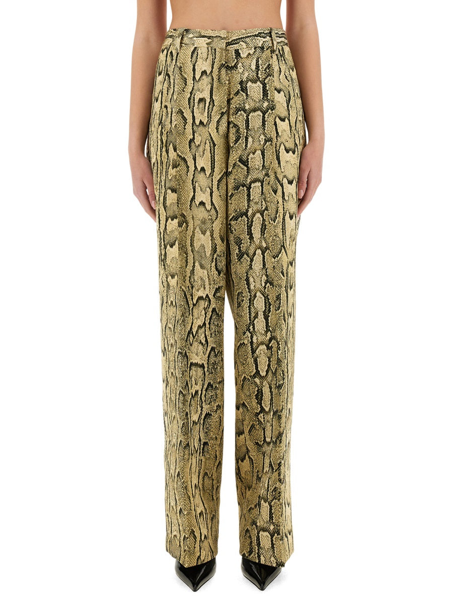 Textured Wide-Fit Jacquard Pants