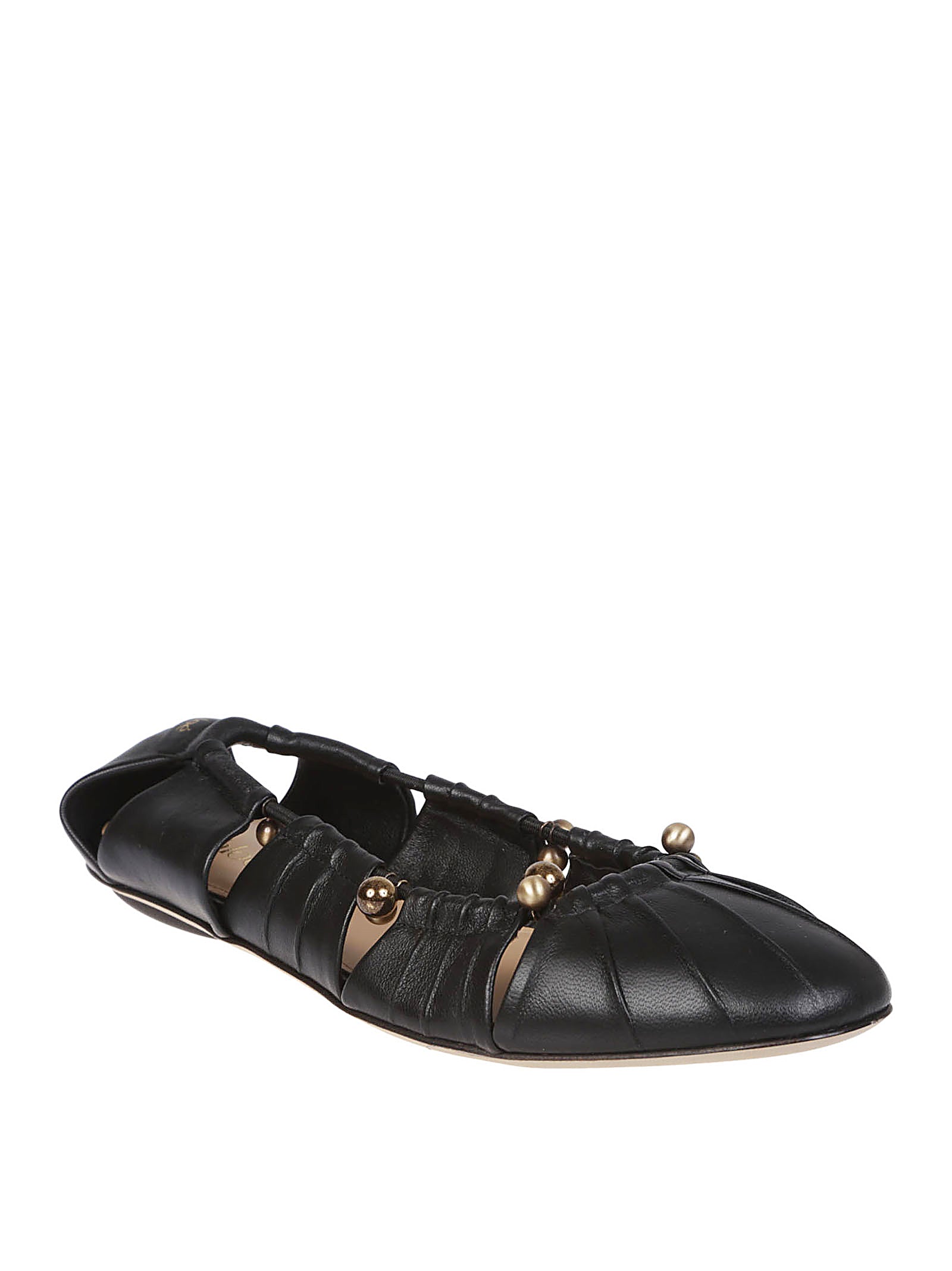 Pleated Black Ballerina Flats