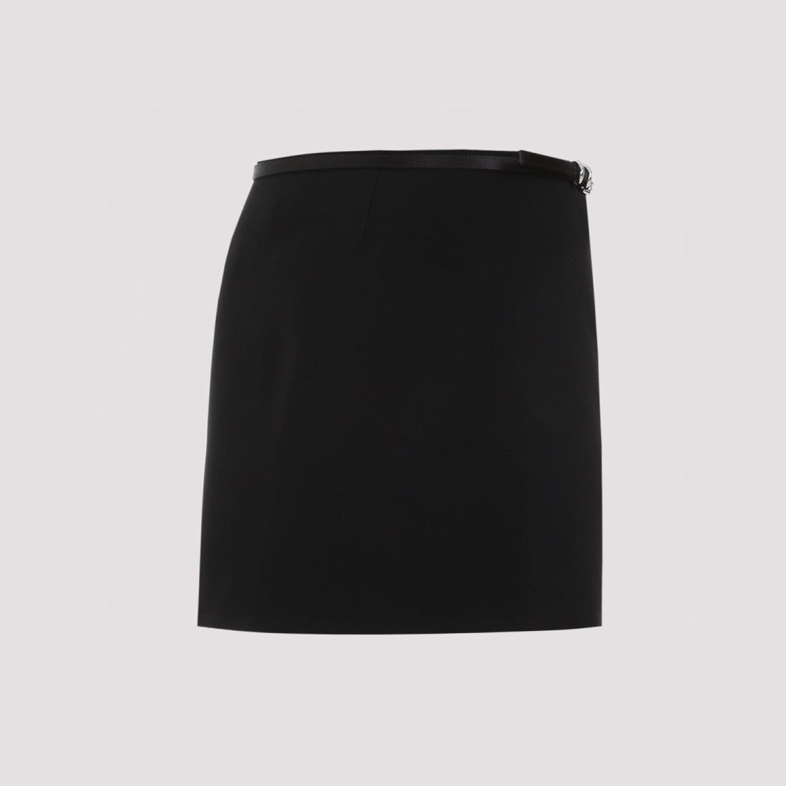 Black Acetate Mini Wrap Voyou Skirt