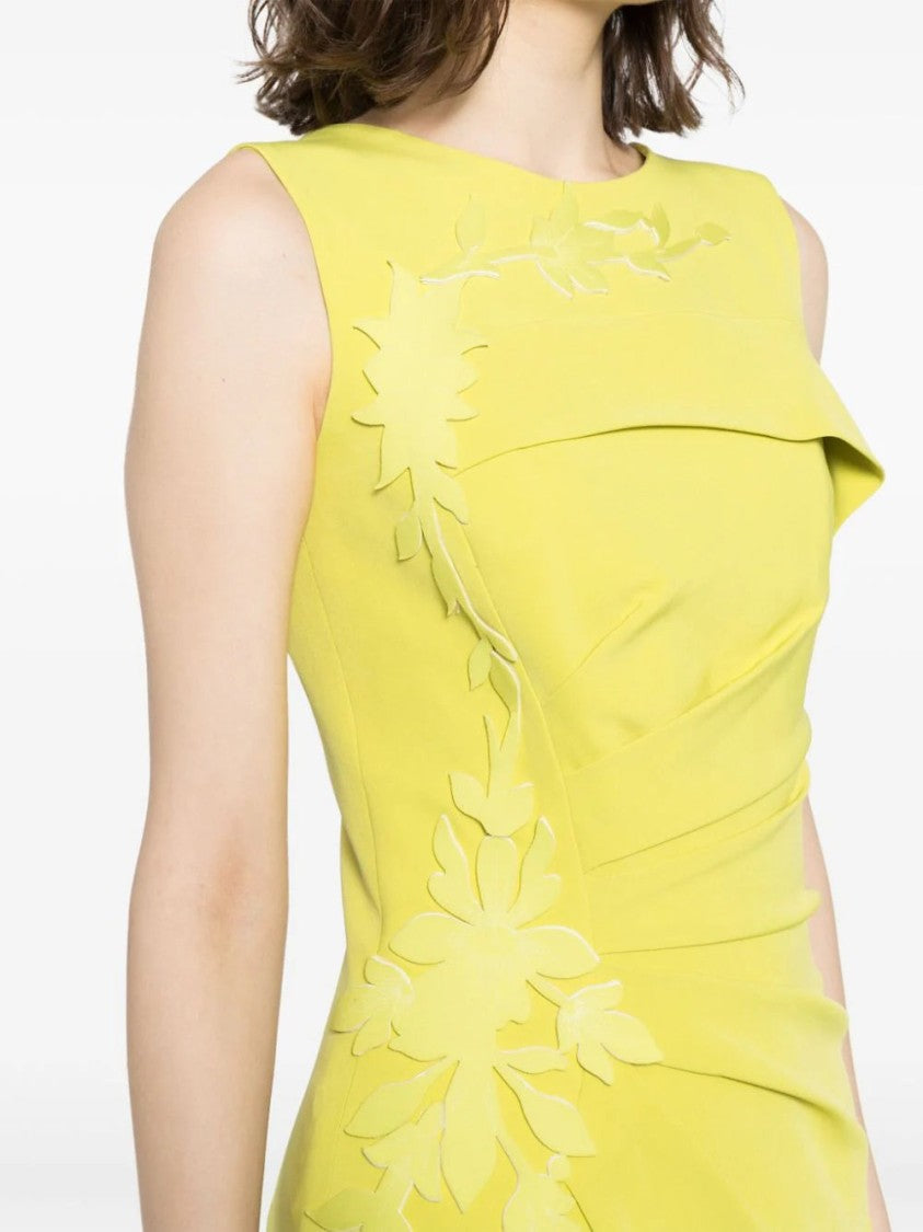 Crepe, High-Low Dress With Matching Embroidery