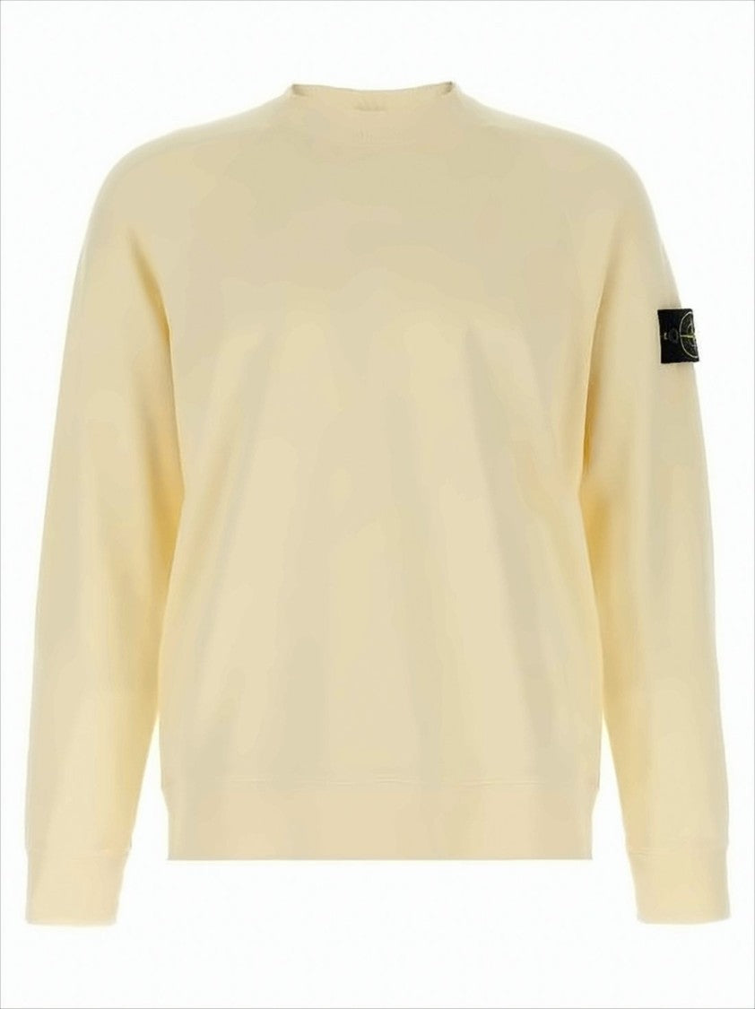 Relaxed Fit Long-Sleeve Crewneck Sweatshirt with Distinctive Patch Logo