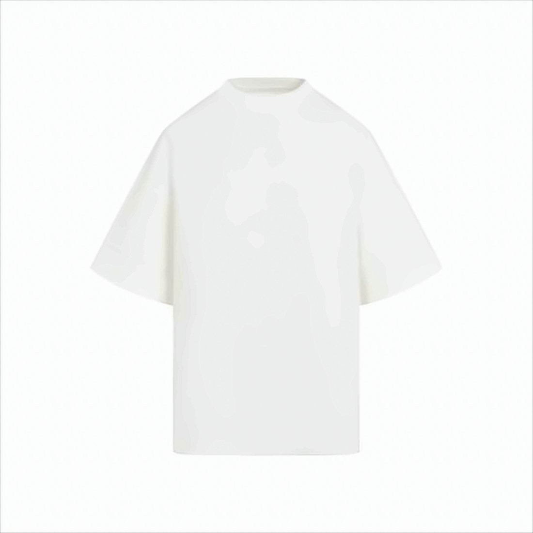 Minimalist White Cotton T-Shirt with Embossed Logo