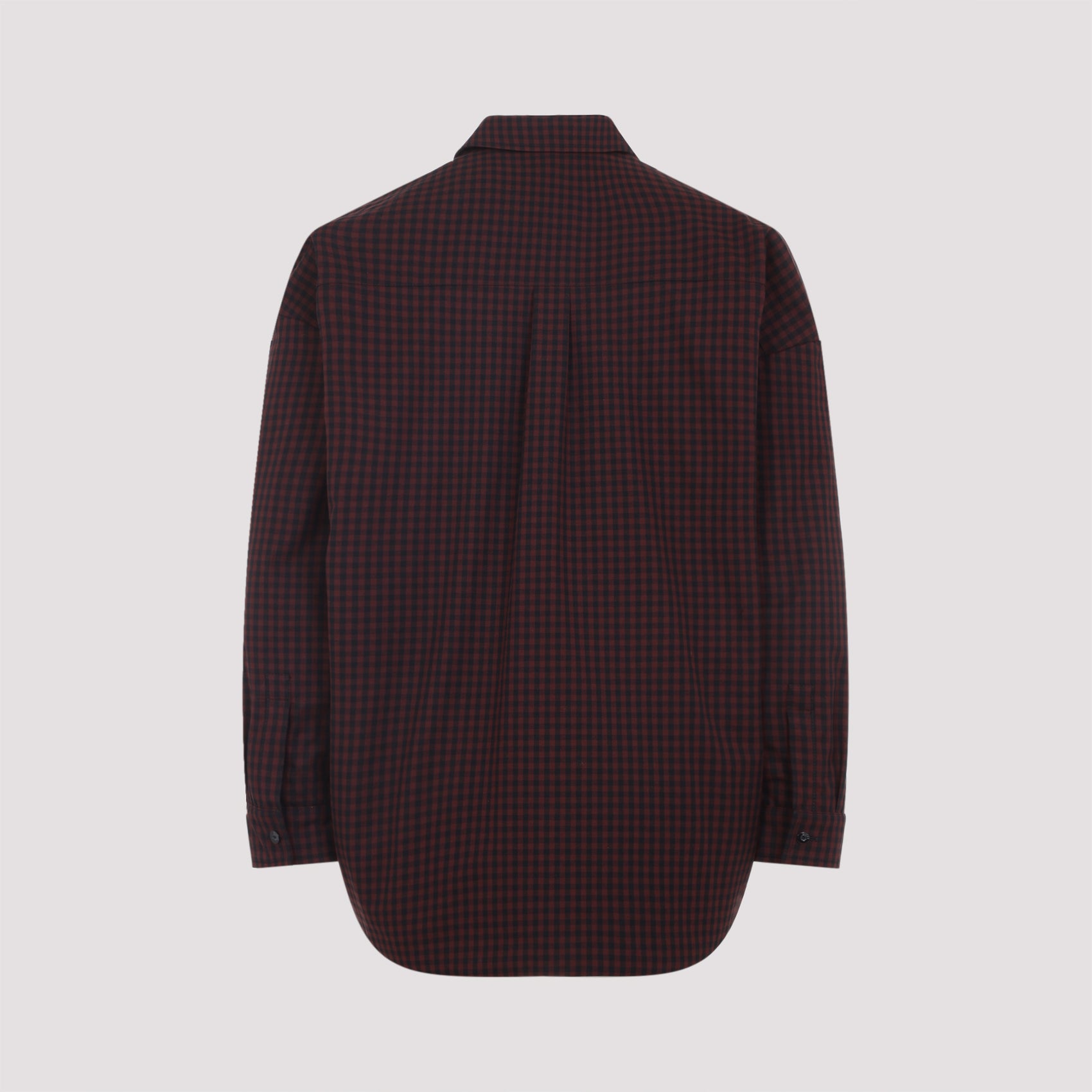 Burgundy Tailored Jacket With Subtle Checkered Pattern