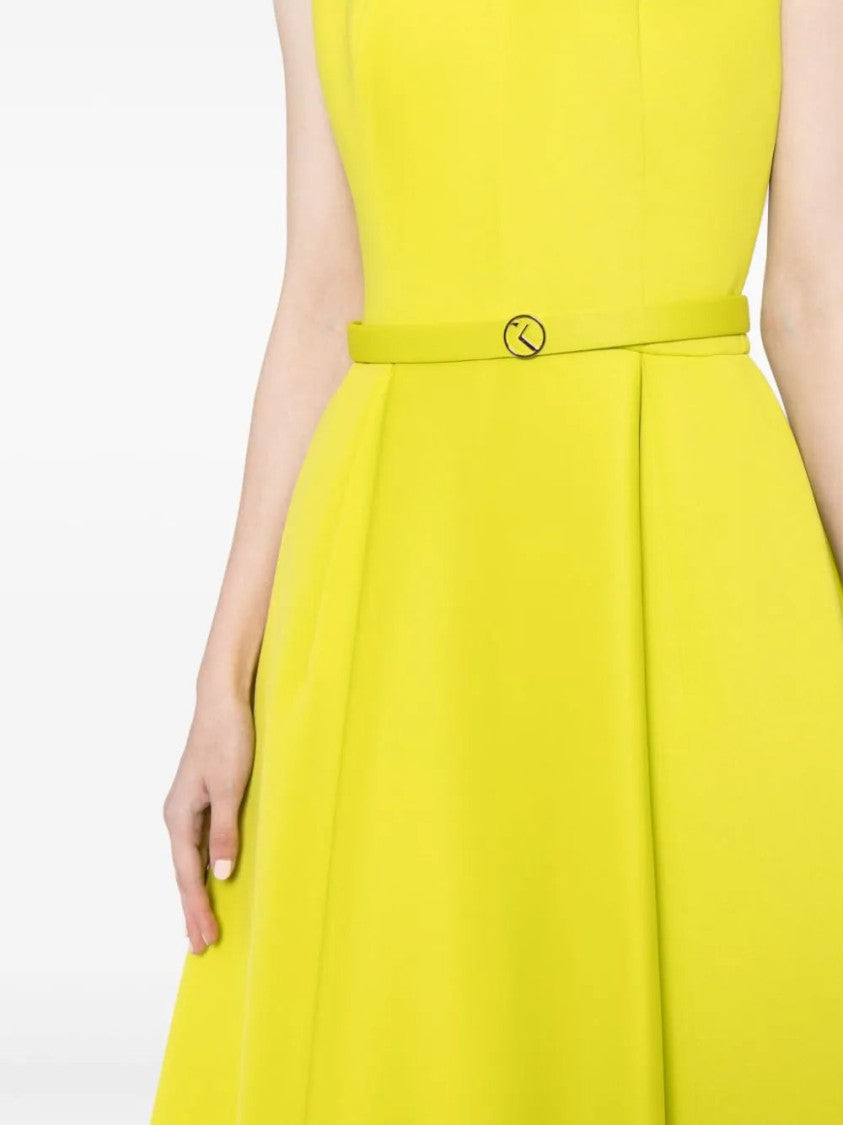 Neoprene Dress With High-Low Skirt