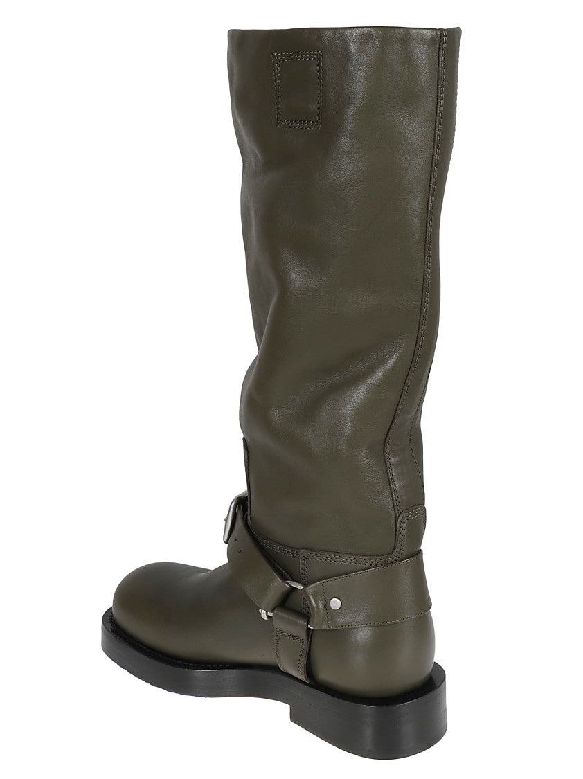Tall Green Leather Boots