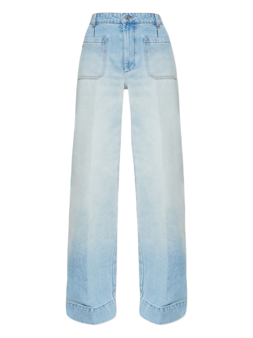 Dopasowane dżinsy z jasnego denimu
