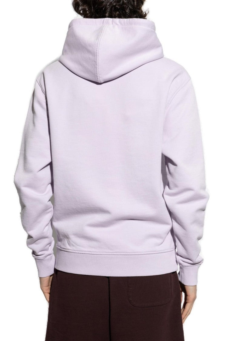 Relaxed Fit Purple Hoodie With Adjustable Drawstring