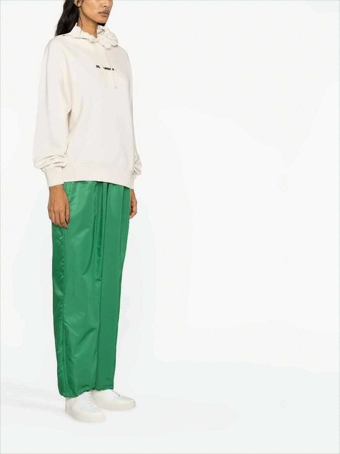 Relaxed Fit Cropped Hoodie with Drawstring