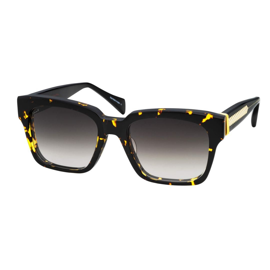 The Voice Oversized Square Tortoiseshell Sunglasses with Gold Accents