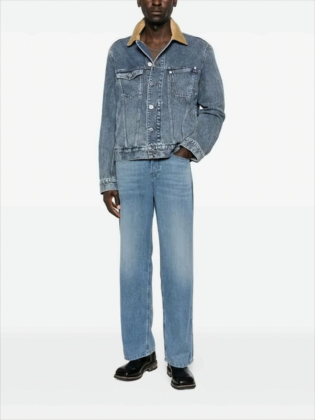 Relaxed Fit Straight-Leg Denim Pants