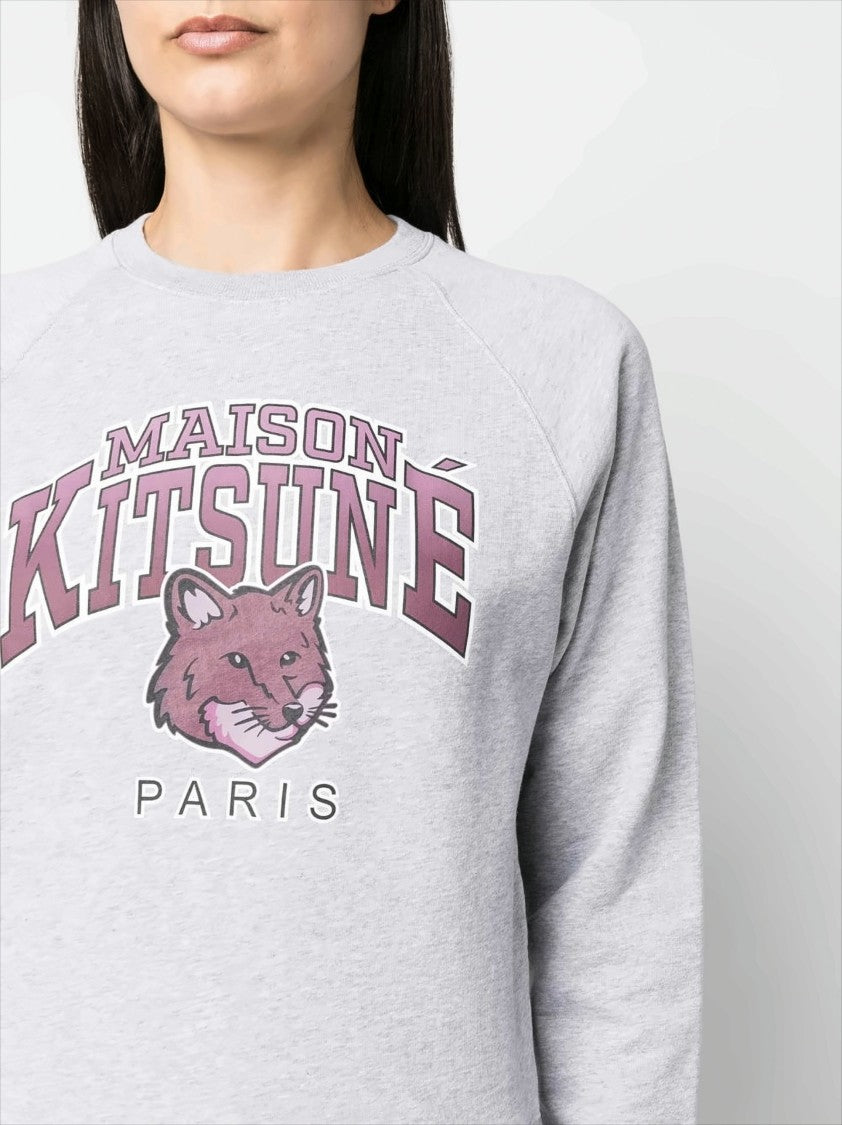 Casual Graphic Print Sweatshirt With Fox Head Design