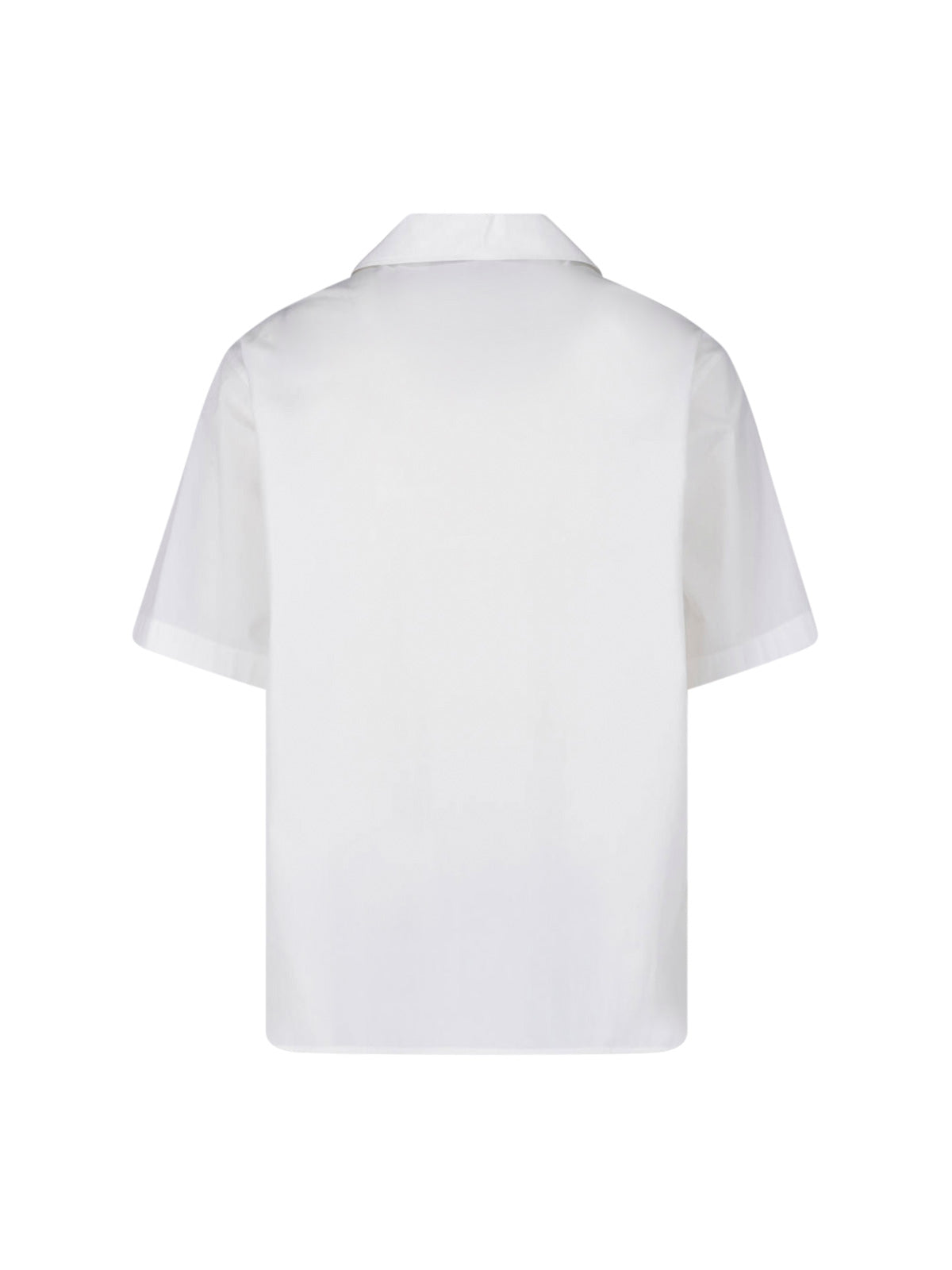 White VGold Boxy Silhouette Cotton Shirt