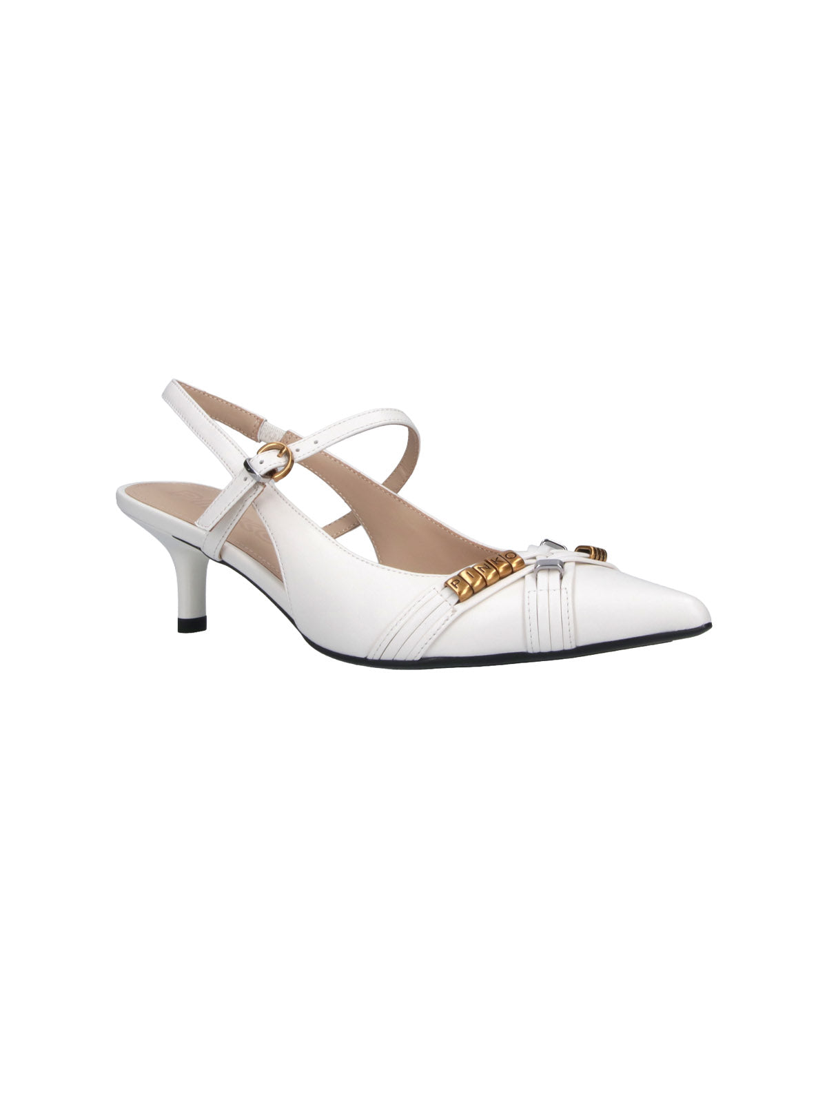 White Gloria 18 Leather Slingback Pumps