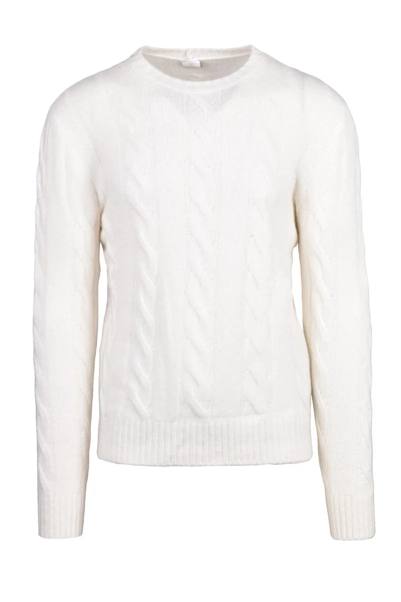 Cashmere Silk Crewneck Sweater - White