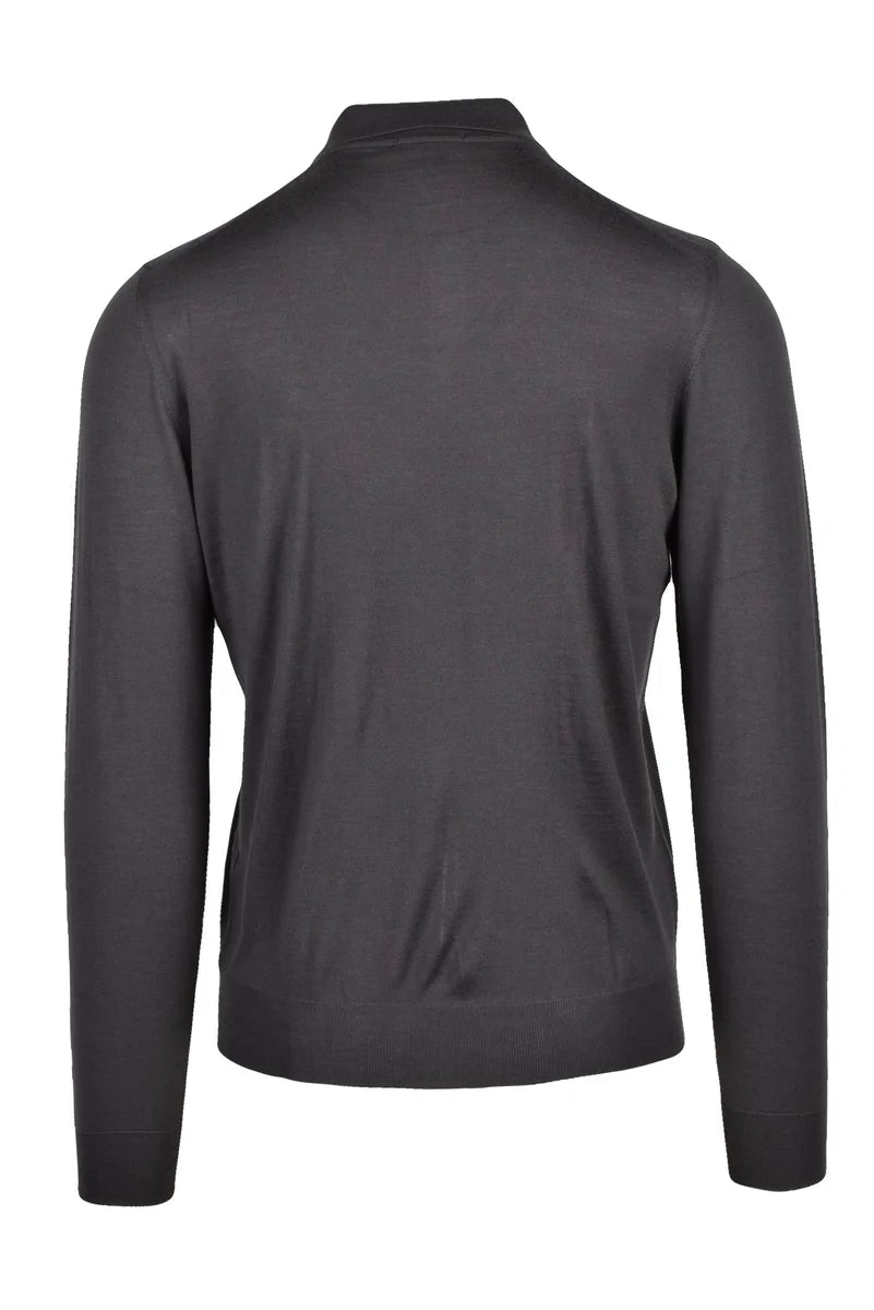 Merino Wool Knit Polo - Stone