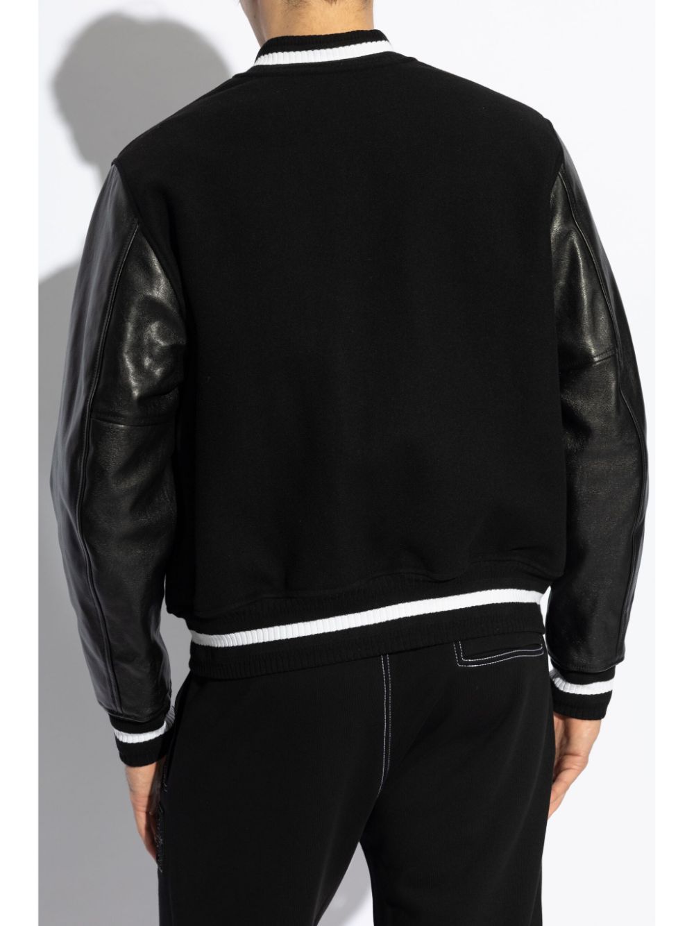 Black Wool and Leather Jacket
