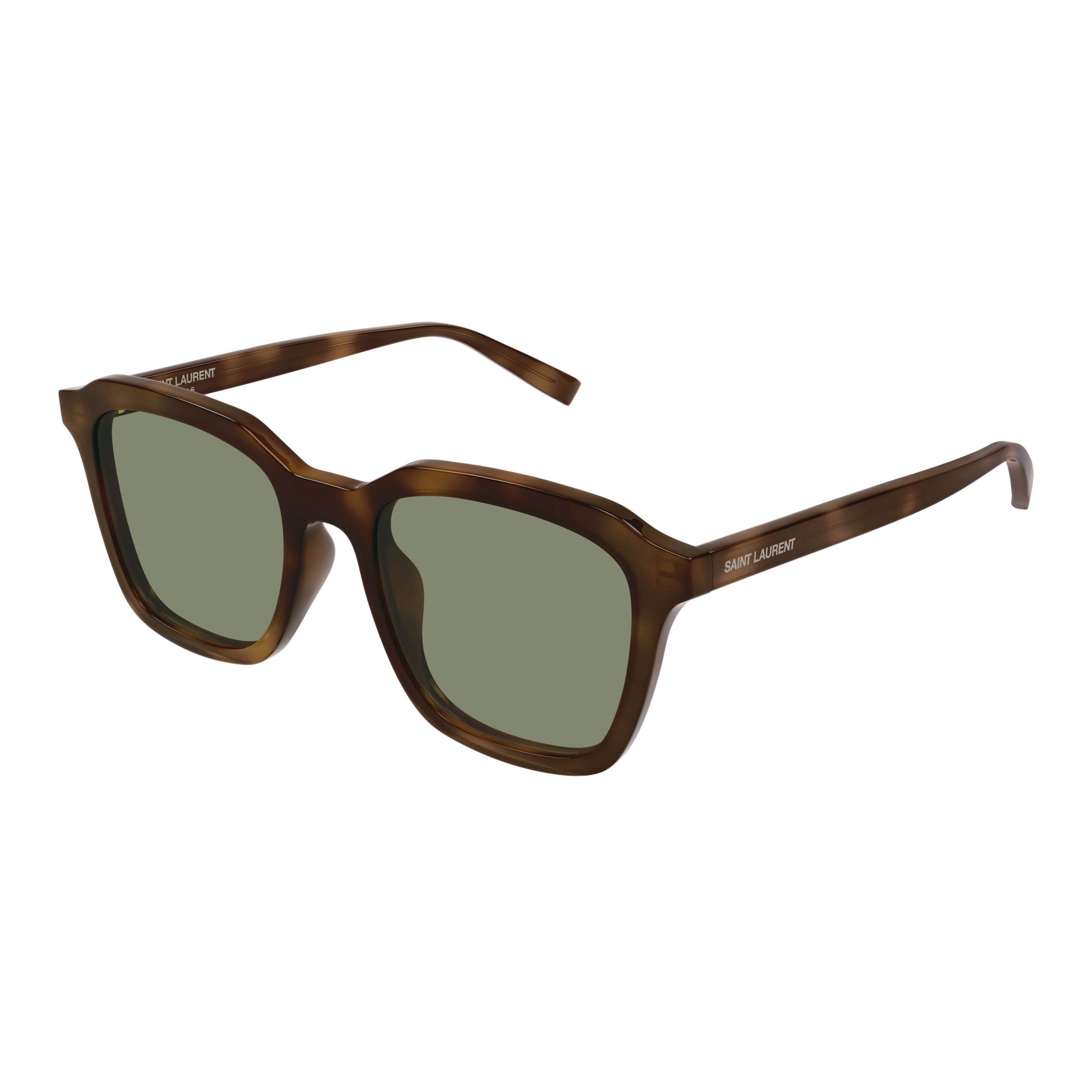 Square Frame Sunglasses With Tortoiseshell Pattern And Muted Green Lenses