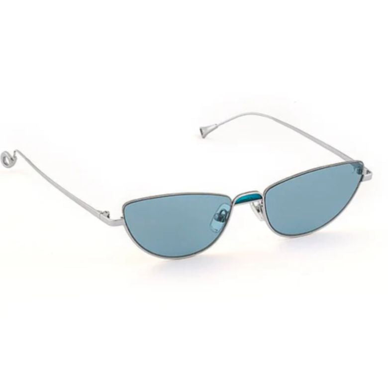 Odaiba C.1-65 Narrow Cat-Eye Sunglasses with Blue-Tinted Lenses