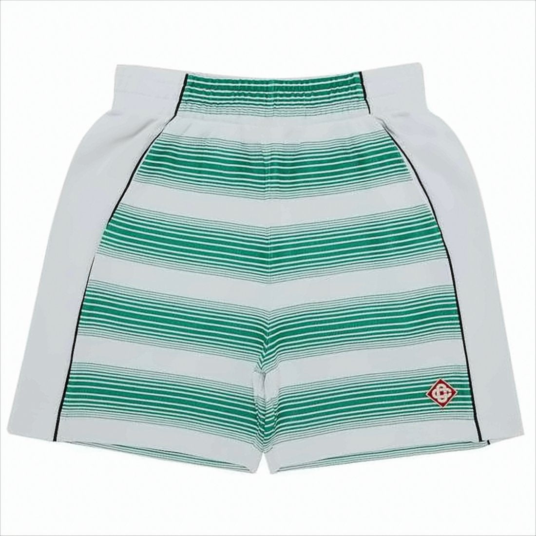 Horizontal Striped Green Shorts