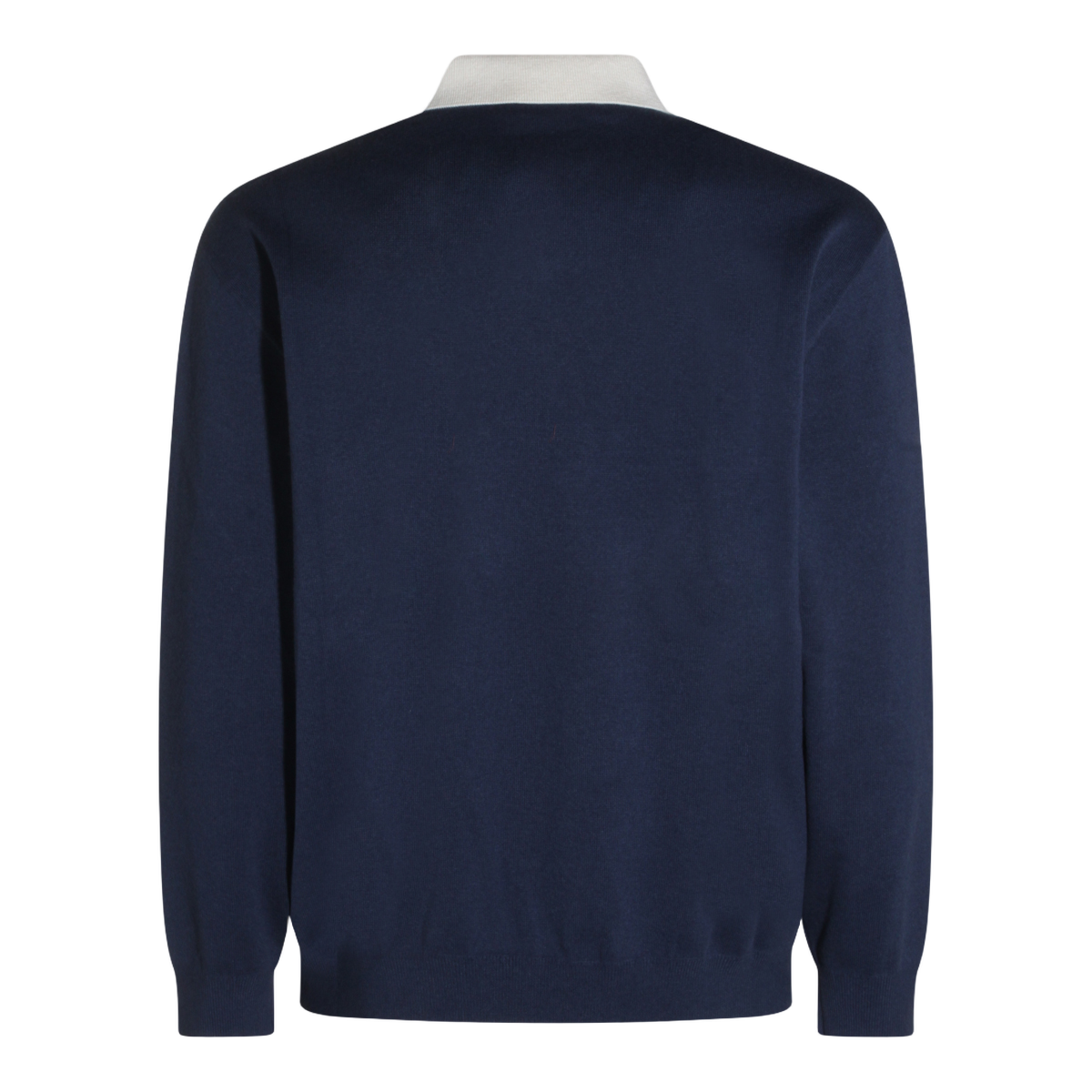Deep Navy Blue Sweater with Contrast Collar