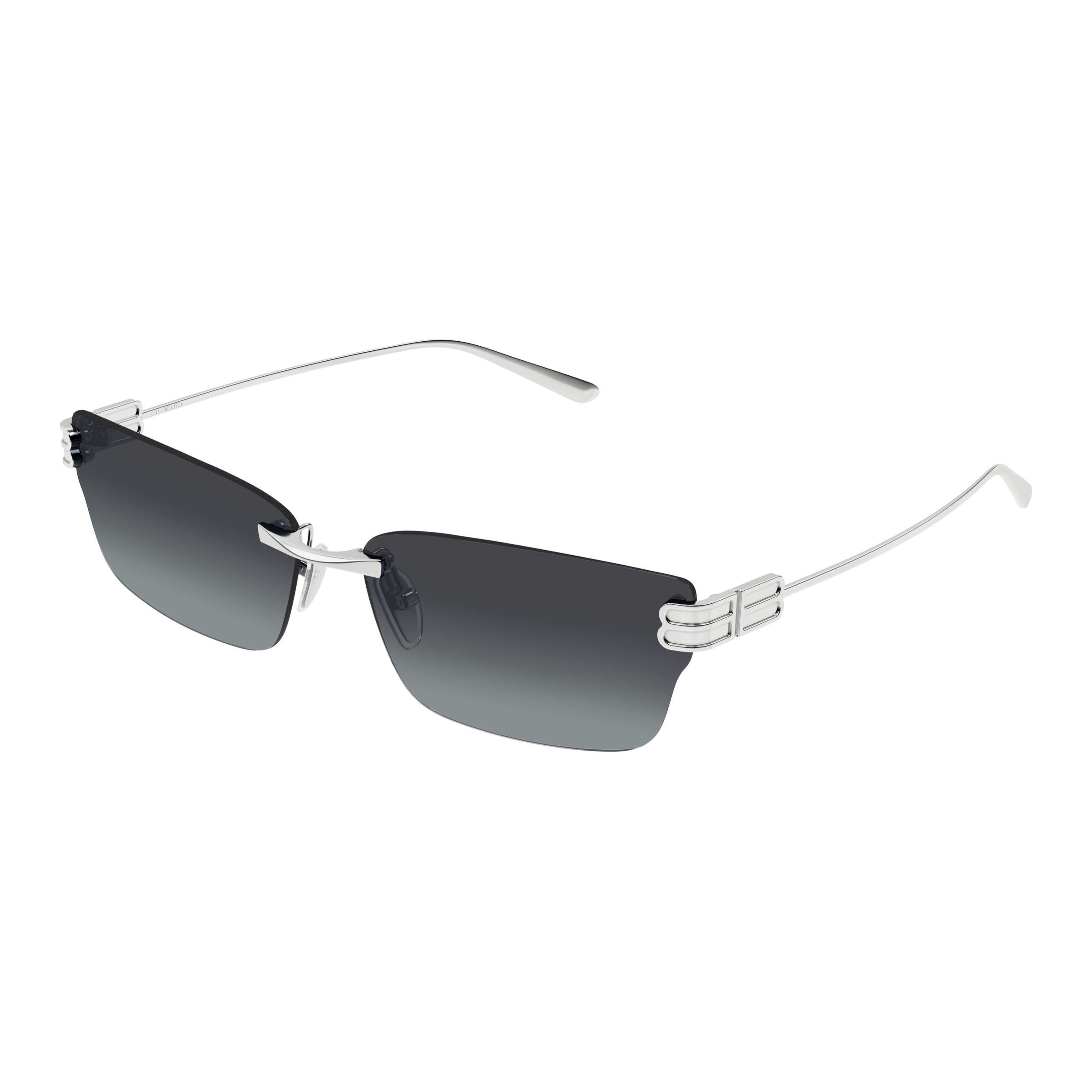 Rimless Sunglasses With Rectangular Gradient Lenses And Double-Bar Detail