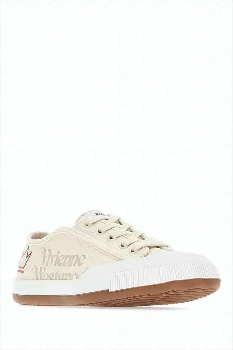 Low-Top Canvas Sneakers with Distinctive Crown Emblem