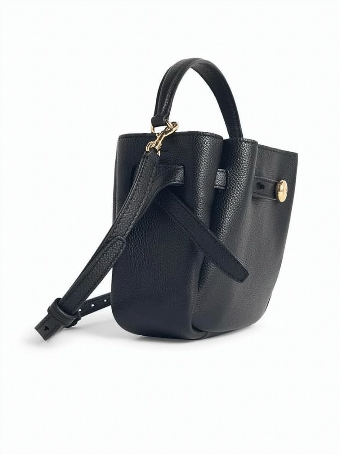 Structured Textured Cowhide Leather Bucket Bag